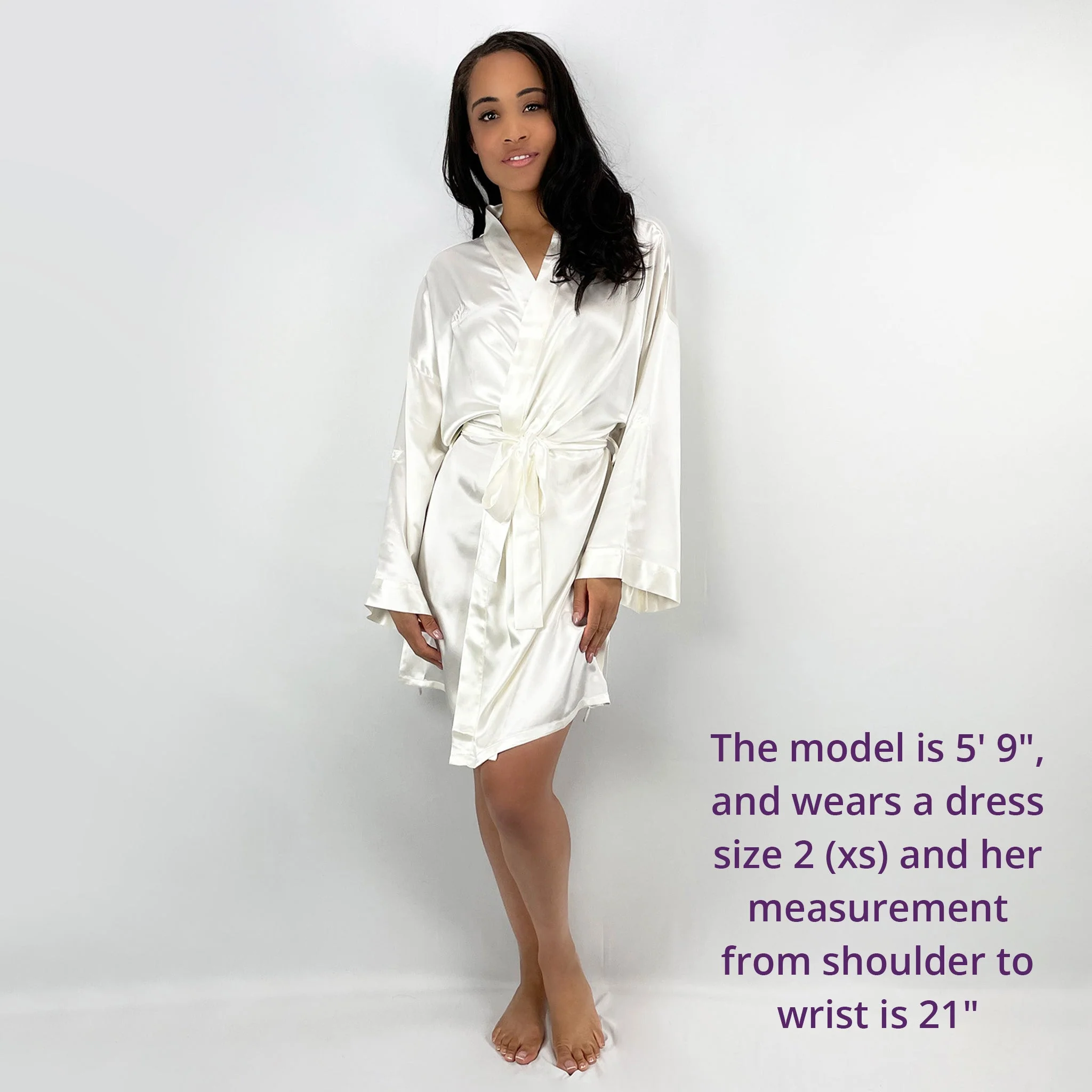 100% Pure Silk Robe - Natural Ivory - Image 4