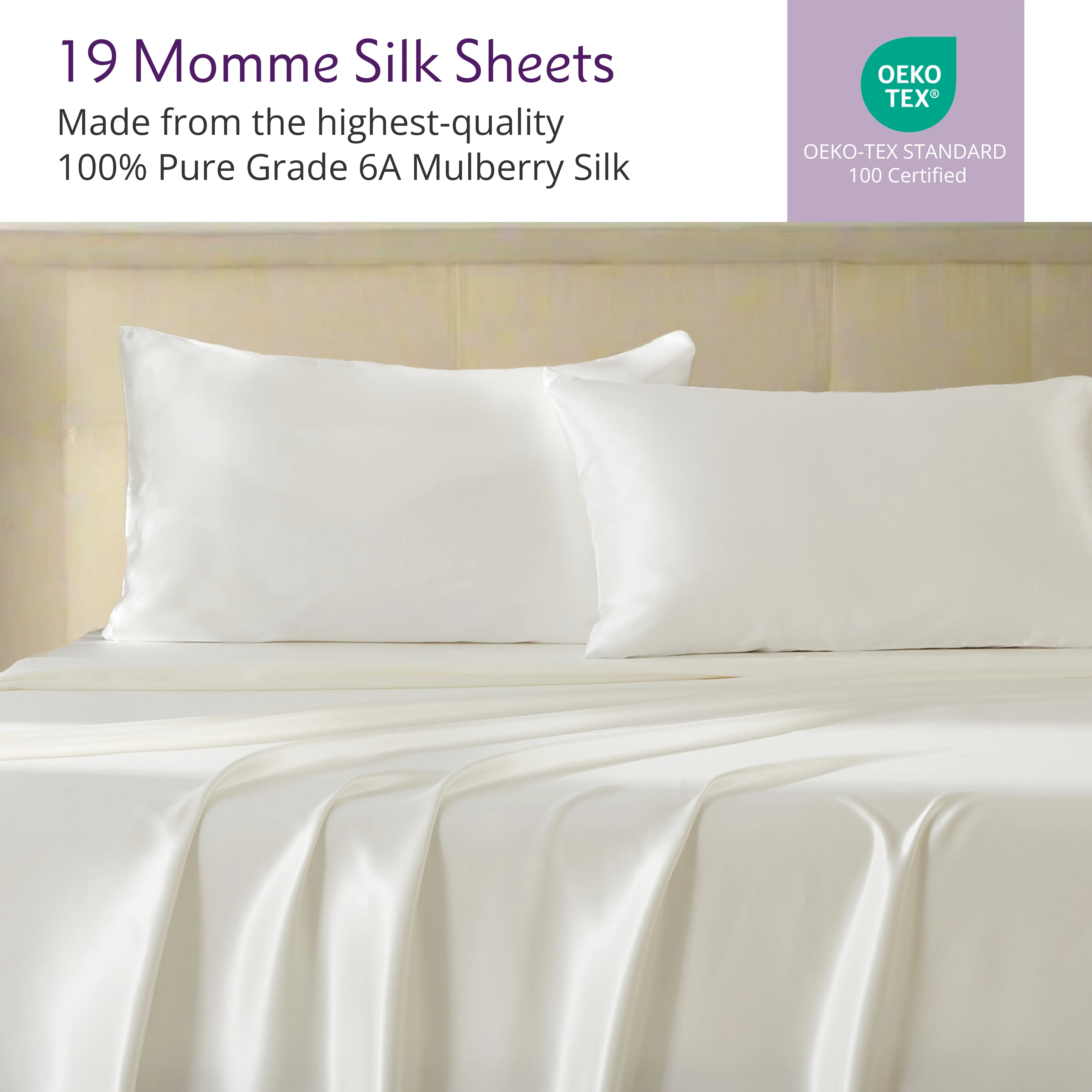 19 Momme Silk Sheet Set - Natural Ivory - Image 3