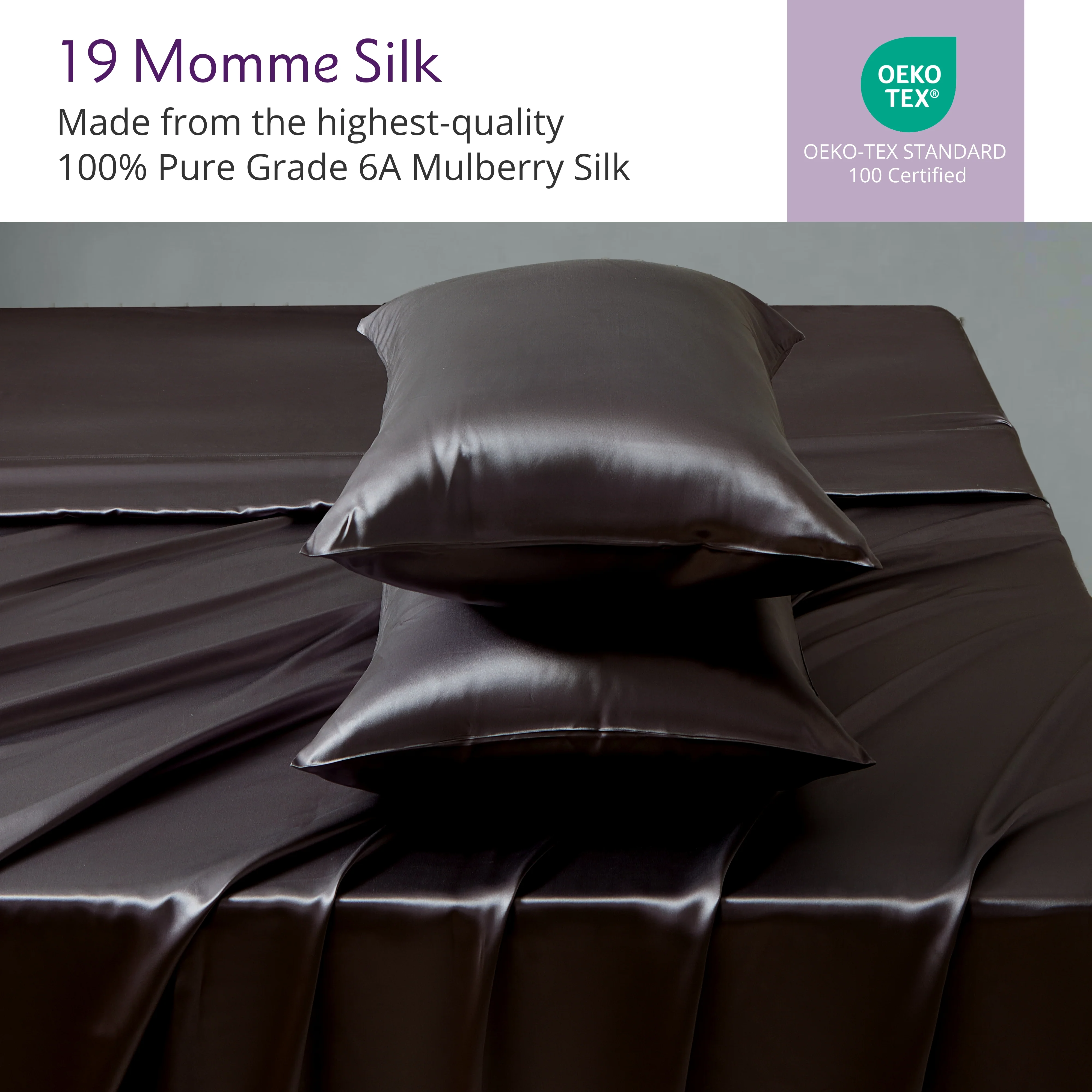 19 Momme Silk Sheet Set - Black - Image 3