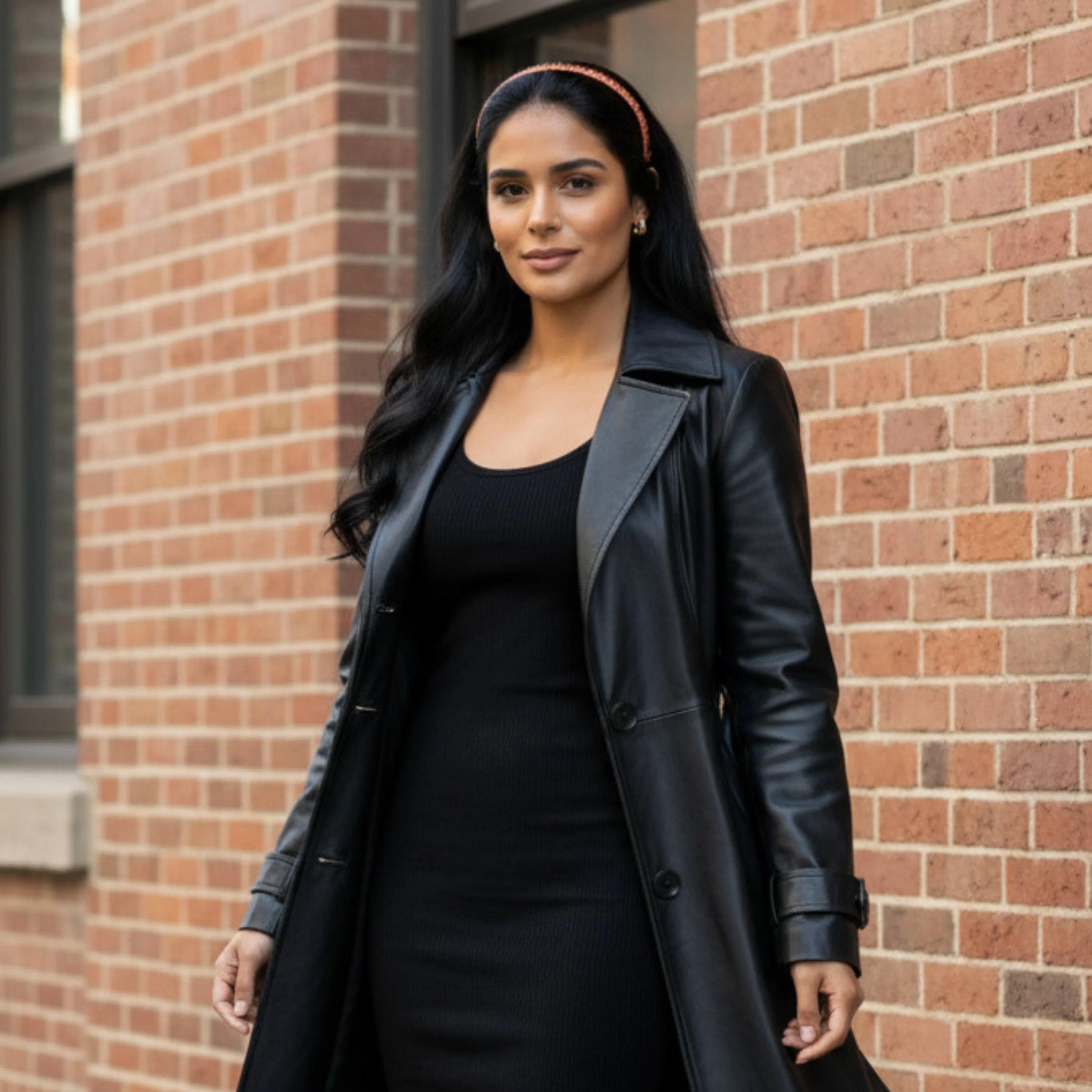 Silk Skinny Scrunched Headband - Copper - Image 4