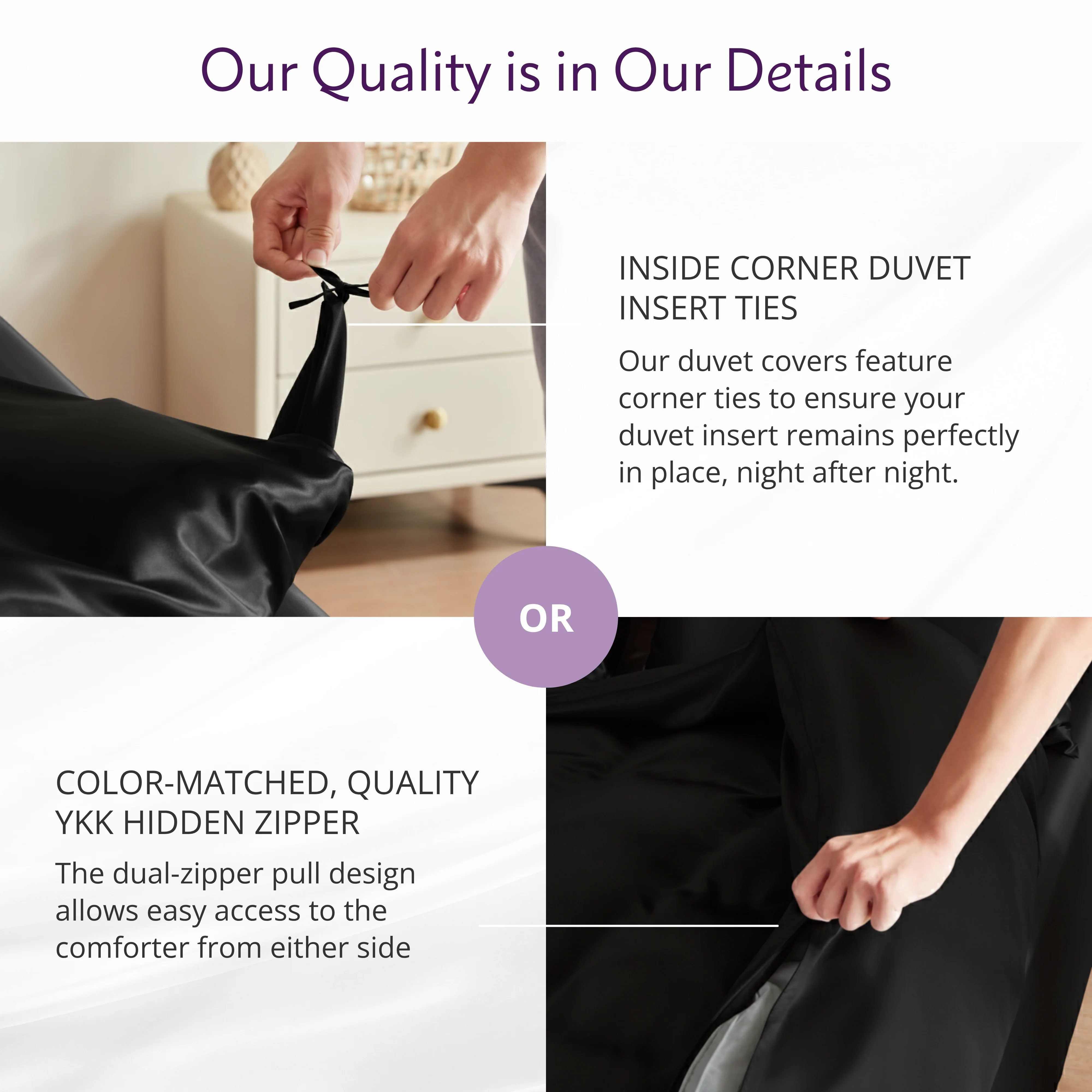 22 Momme Silk Duvet Cover - Black - Image 3