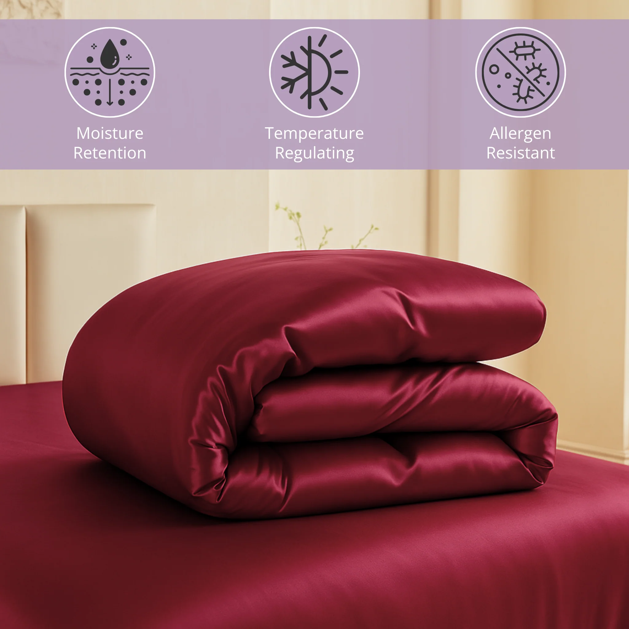 22 Momme Silk Duvet Cover - Cabernet - Image 5