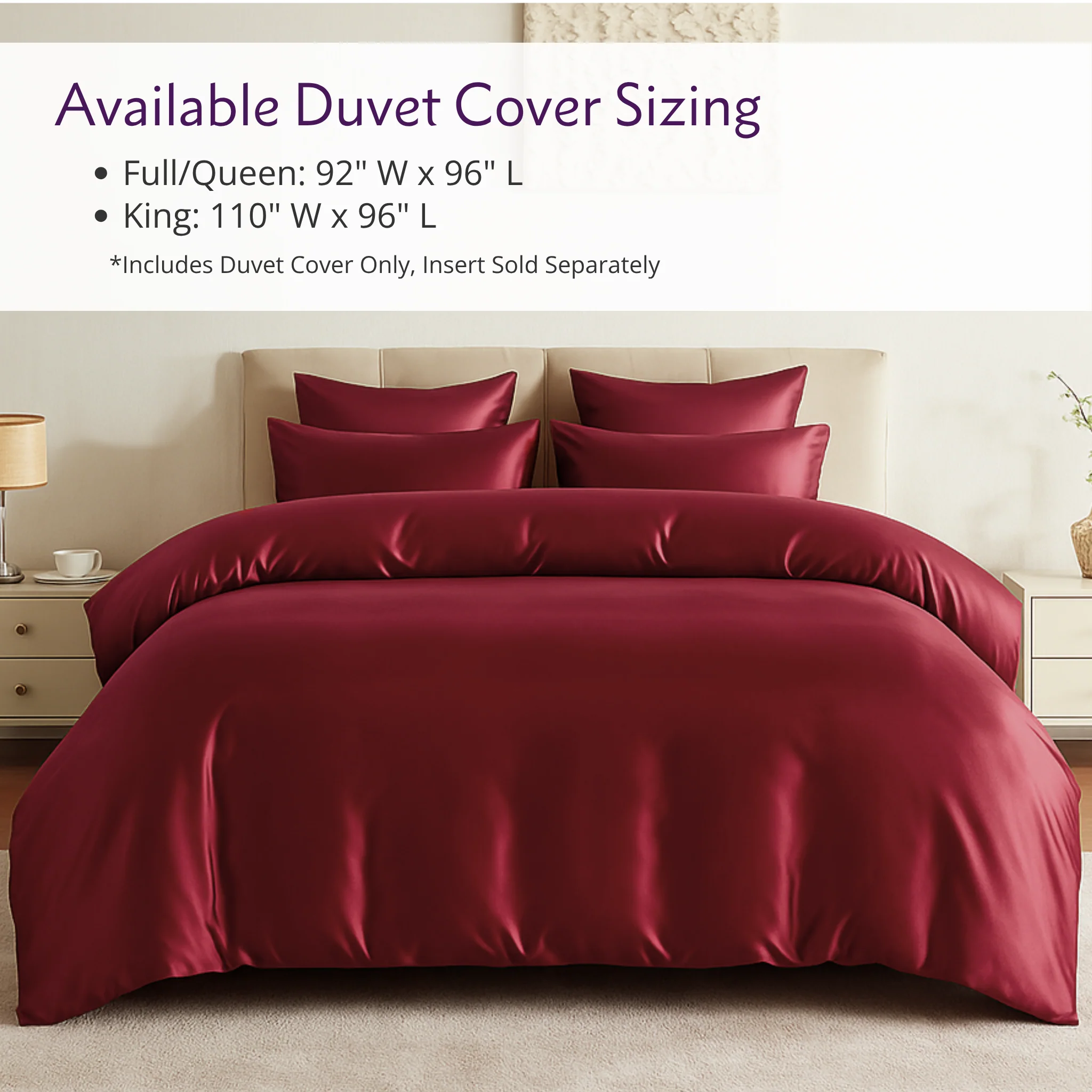 22 Momme Silk Duvet Cover - Cabernet - Image 6