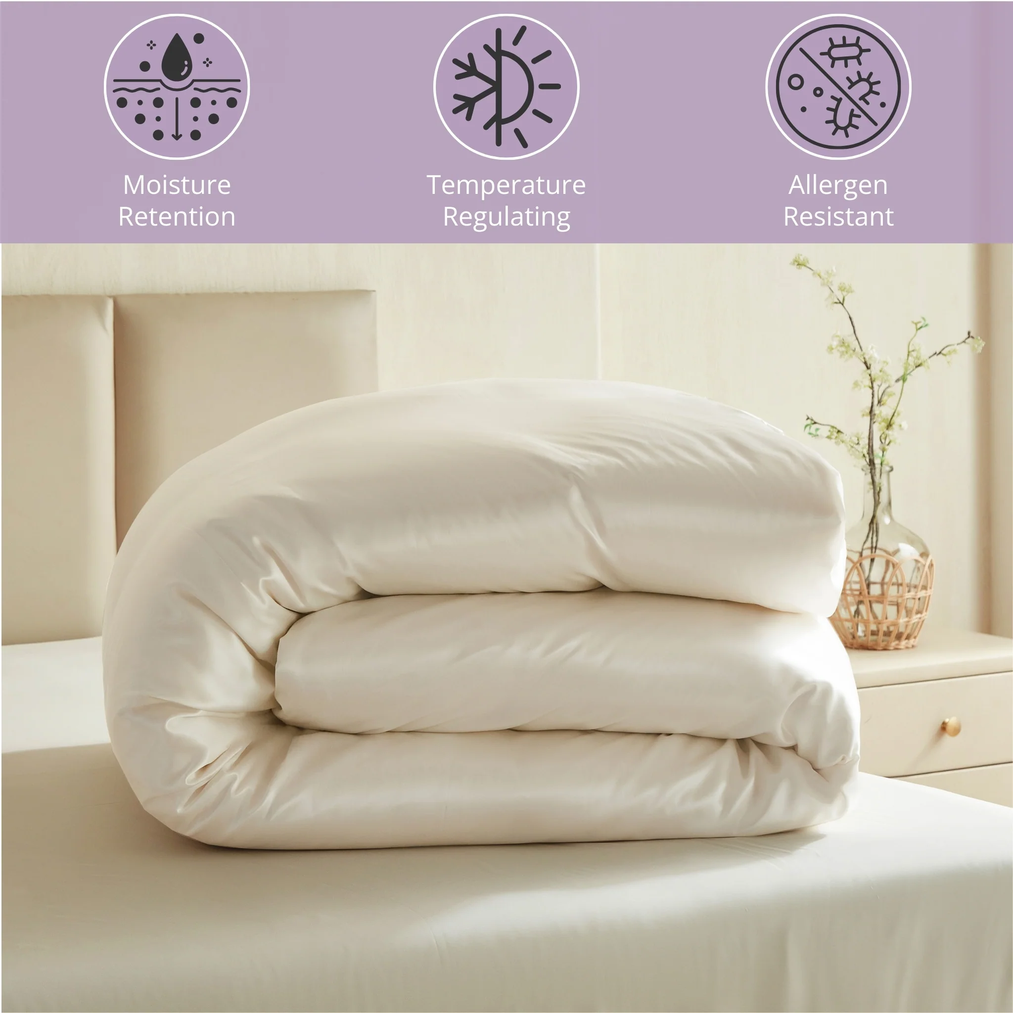 22 Momme Silk Duvet Cover - Natural Ivory - Image 4