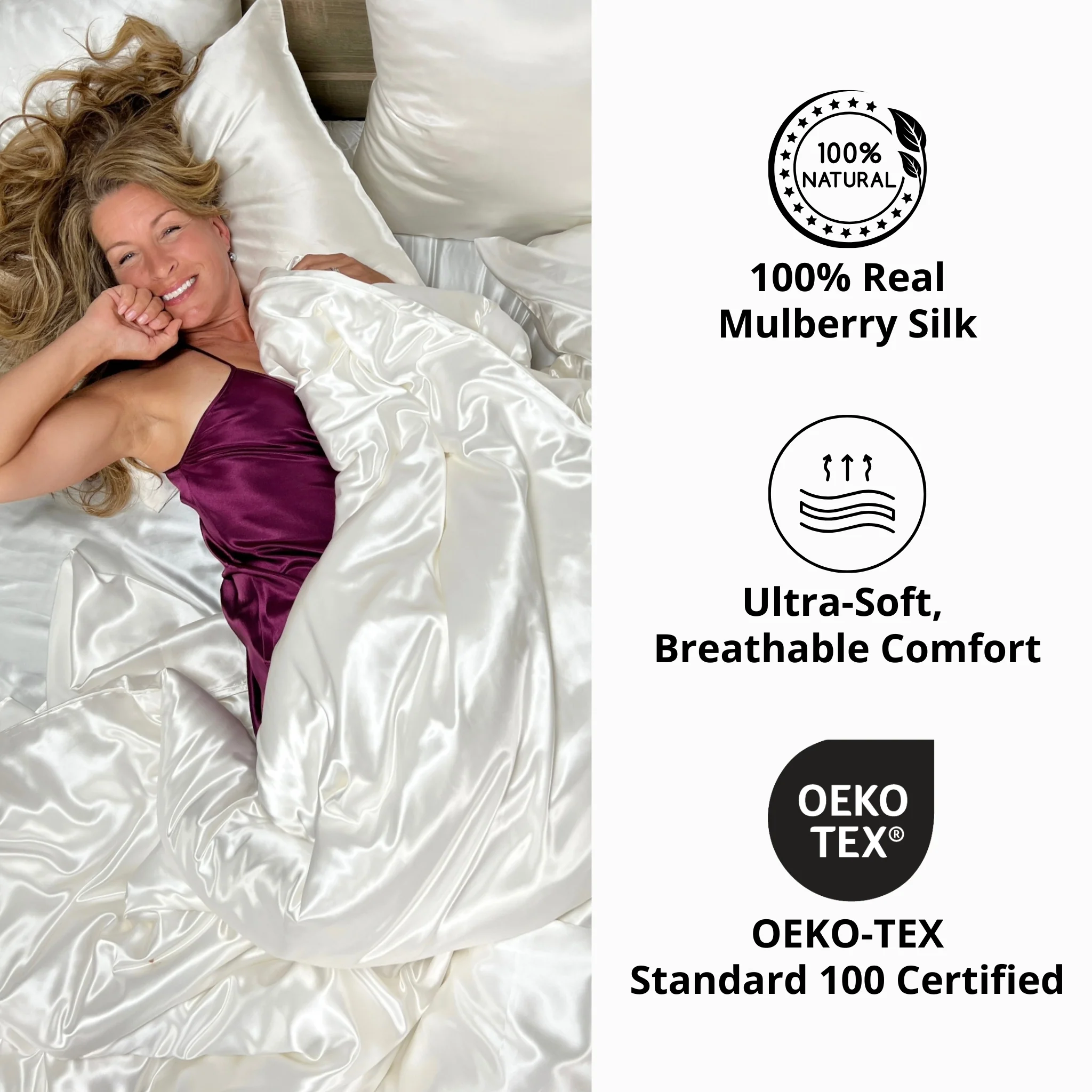 22 Momme Silk Duvet Cover - Natural Ivory - Image 8