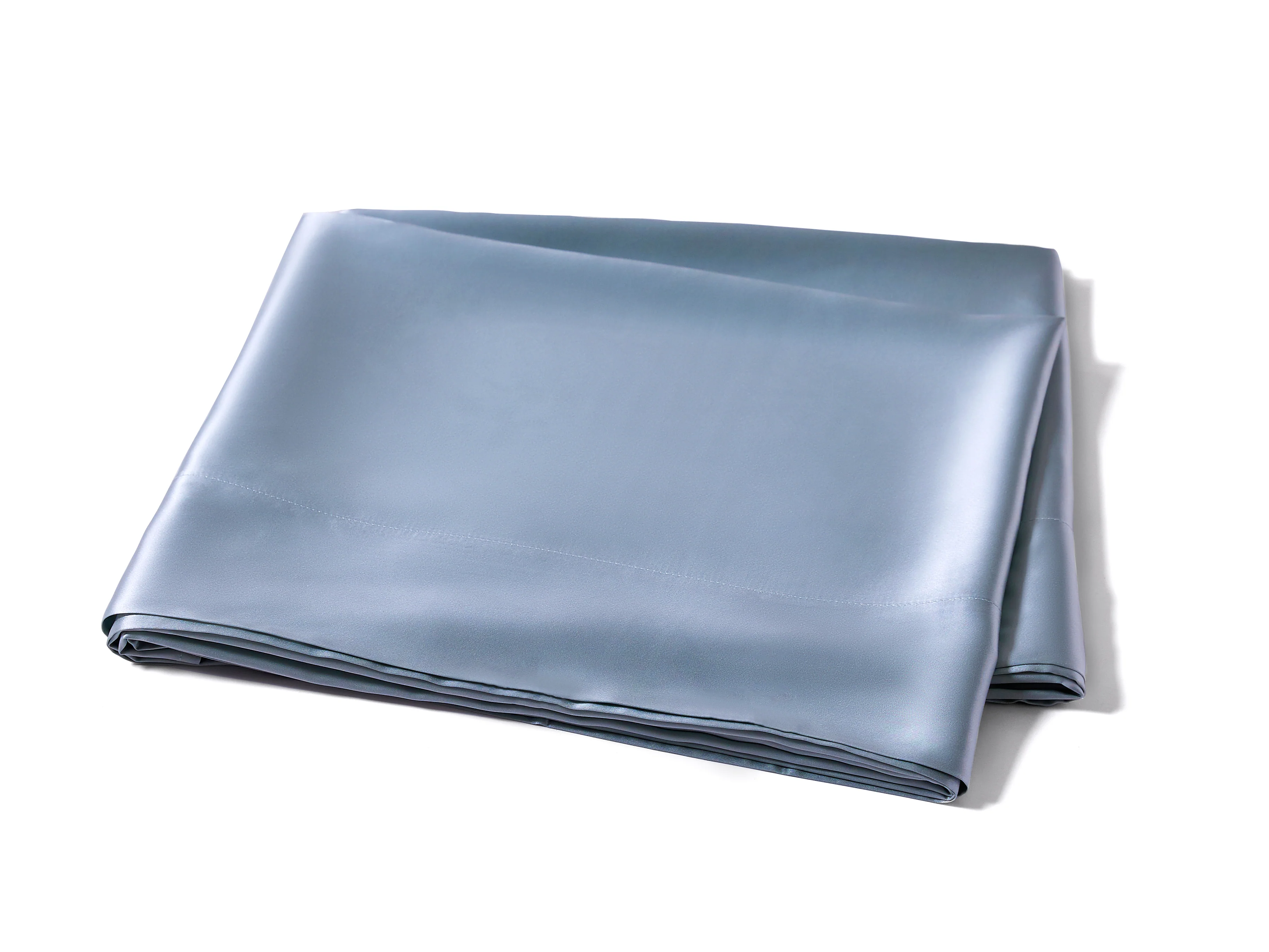 22 Momme Silk Flat Sheet - Steel Blue - Image 5