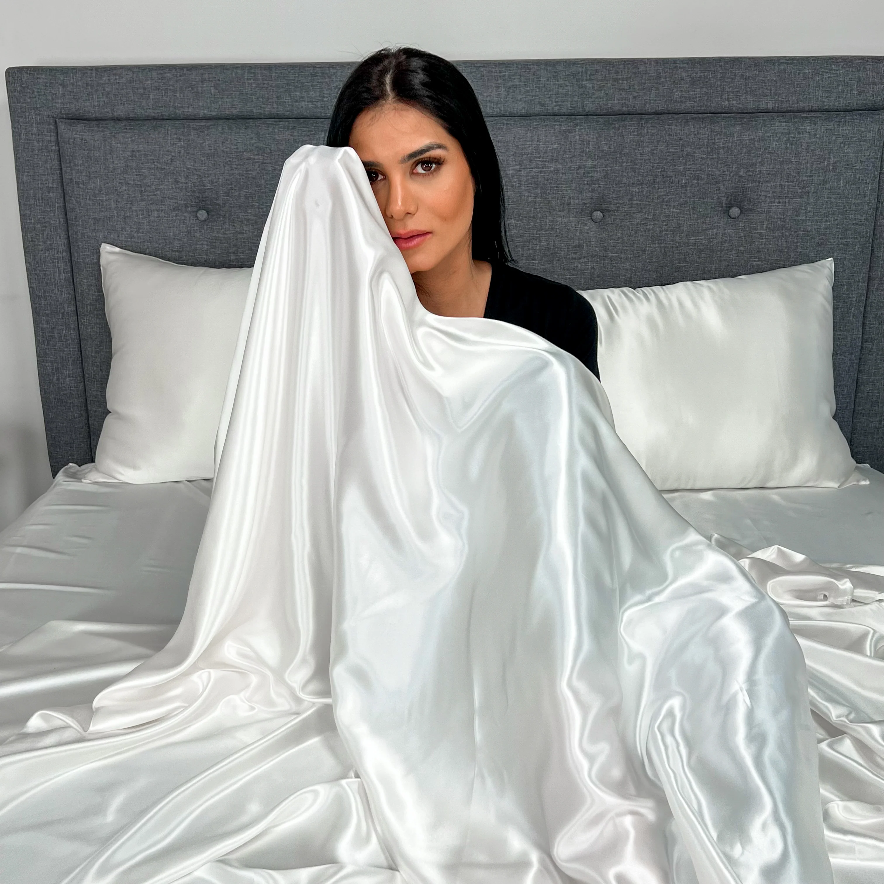 22 Momme Silk Flat Sheet - White - Image 3