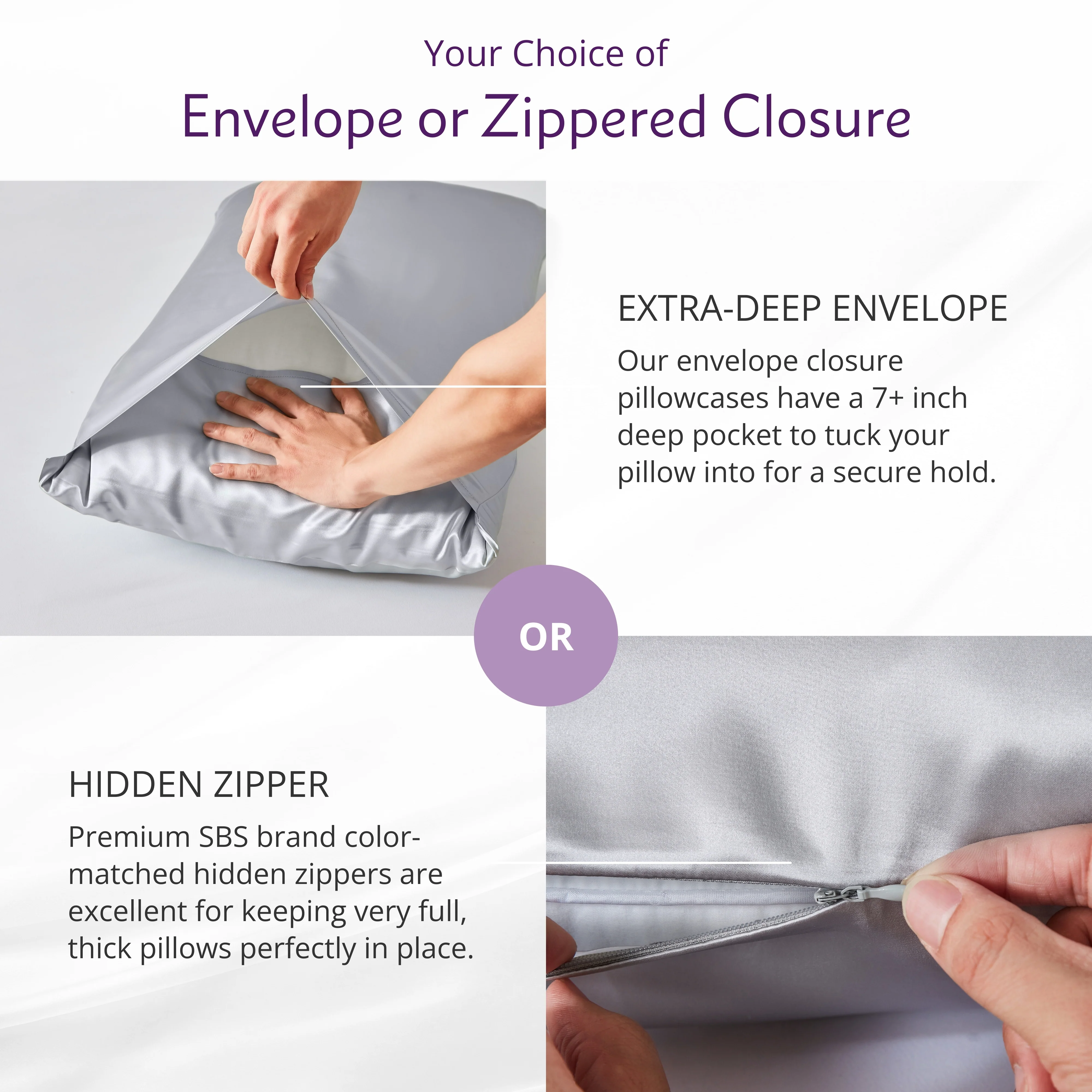 22 Momme Silk Pillowcase - Silver - Image 6