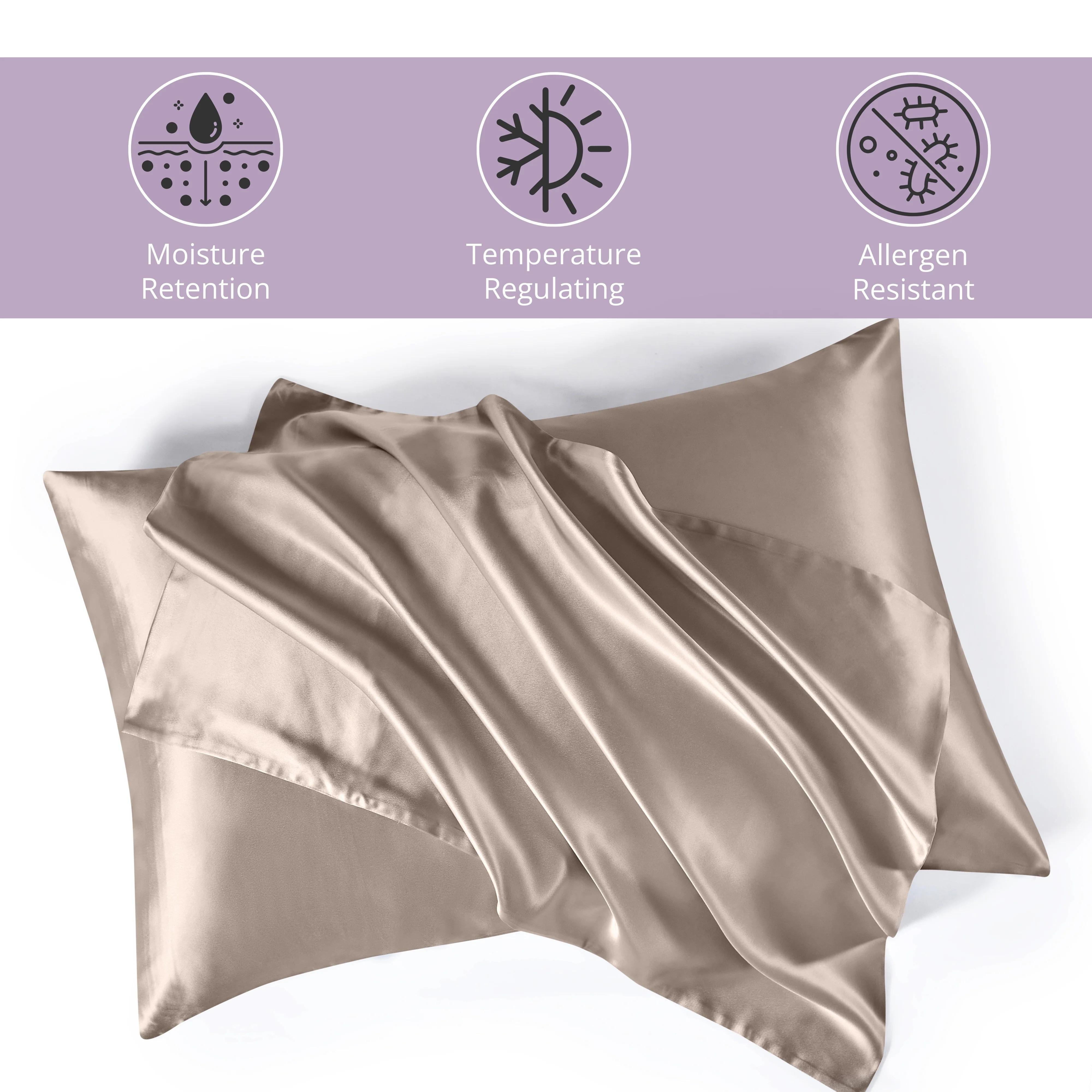 22 Momme Silk Pillowcase - Taupe - Image 3