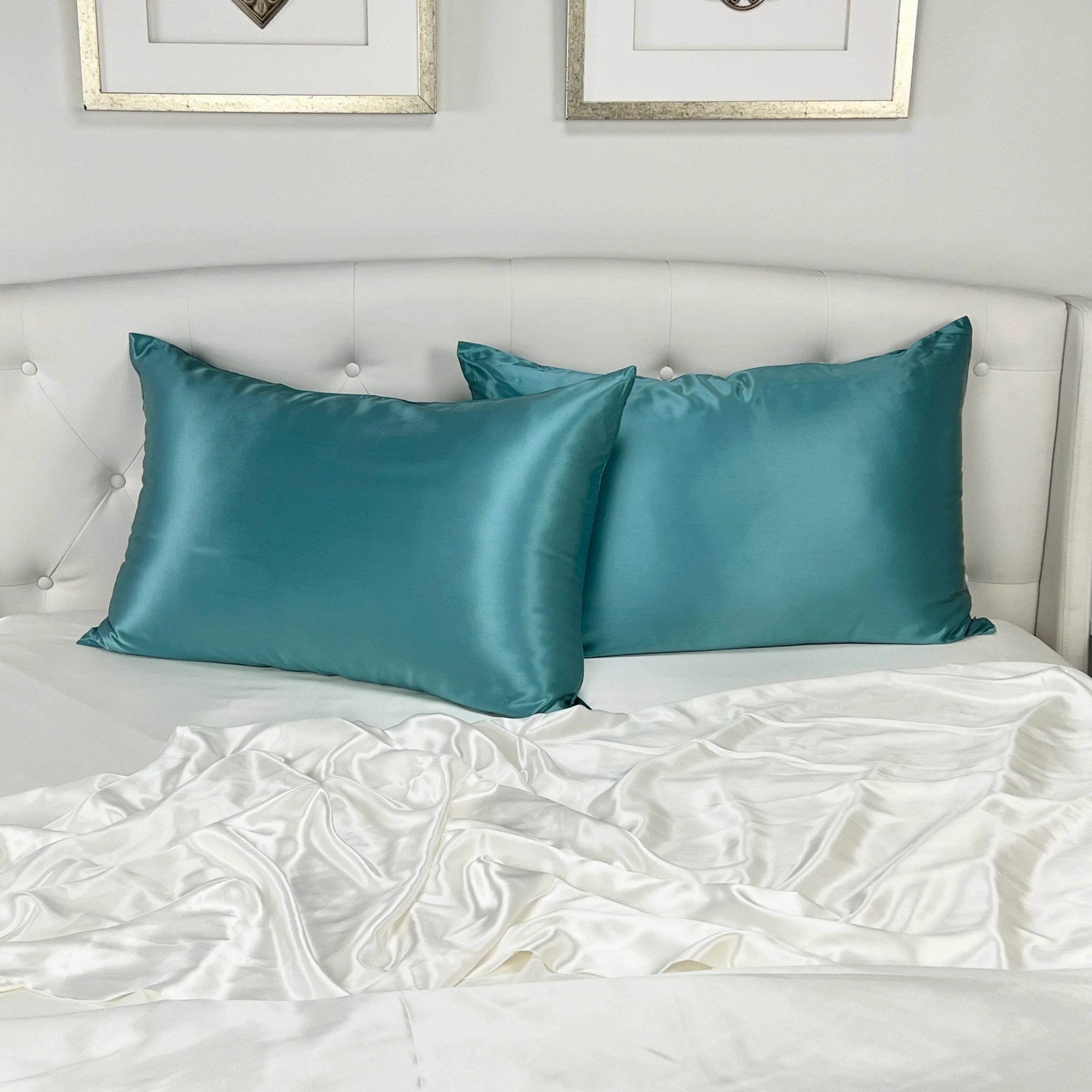 22 Momme Silk Pillowcase - Teal - Image 9