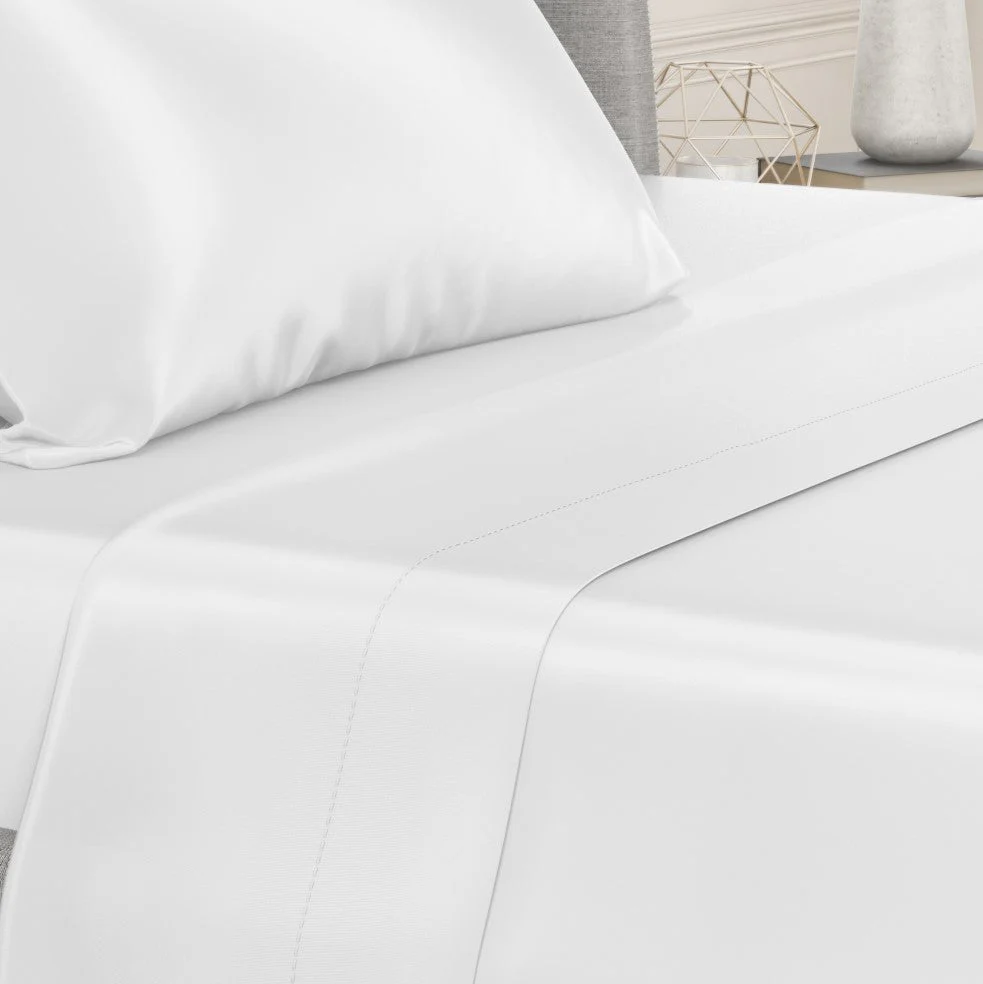 22 Momme Silk Flat Sheet - White - Image 6