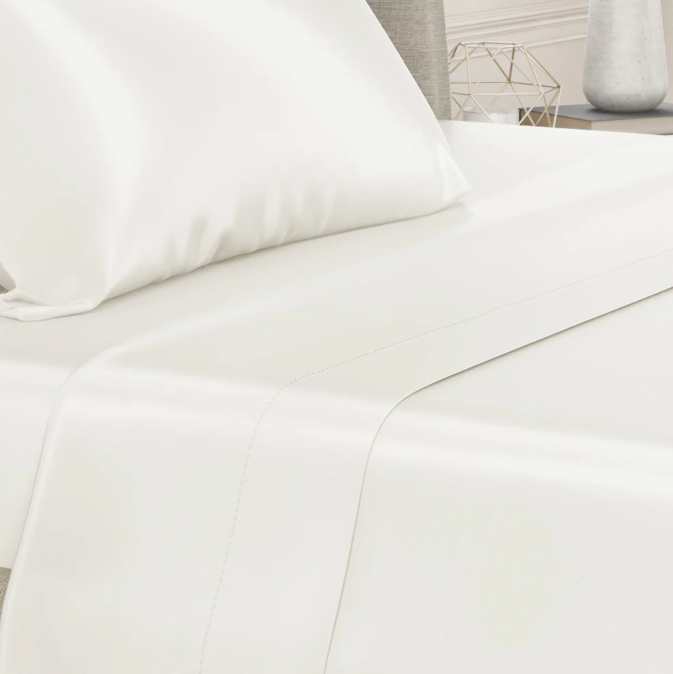 22 Momme Silk Flat Sheet - Natural Ivory - Image 4