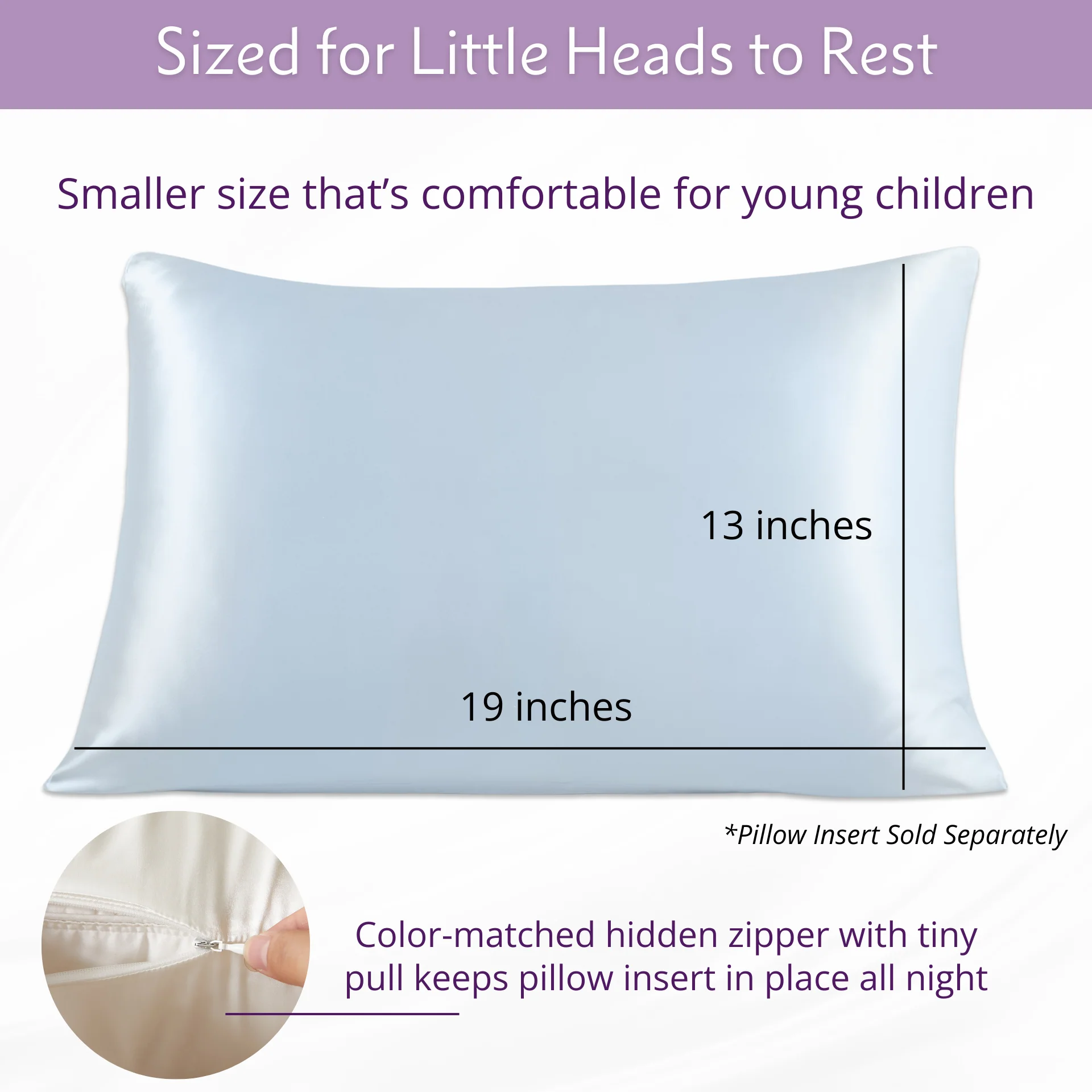 Pure Silk Toddler Pillowcase - Bedtime Blue - Image 3