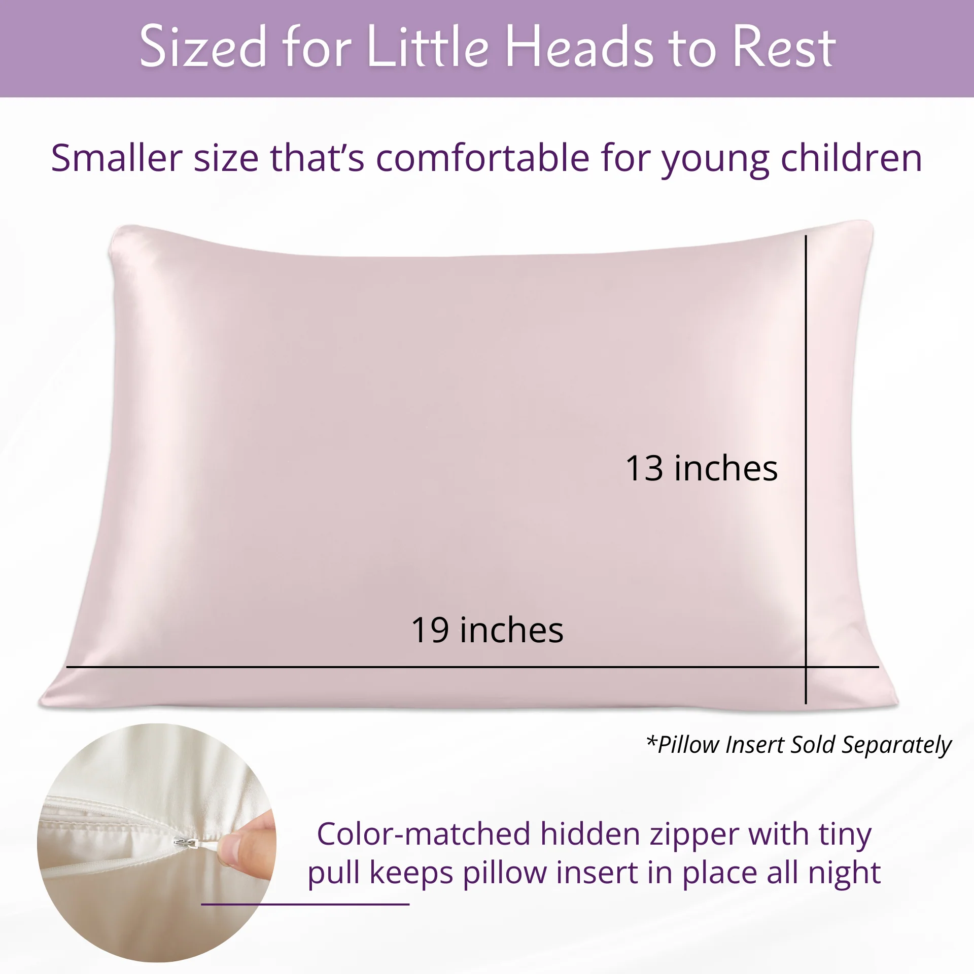 Pure Silk Toddler Pillowcase - Lullaby Pink - Image 3