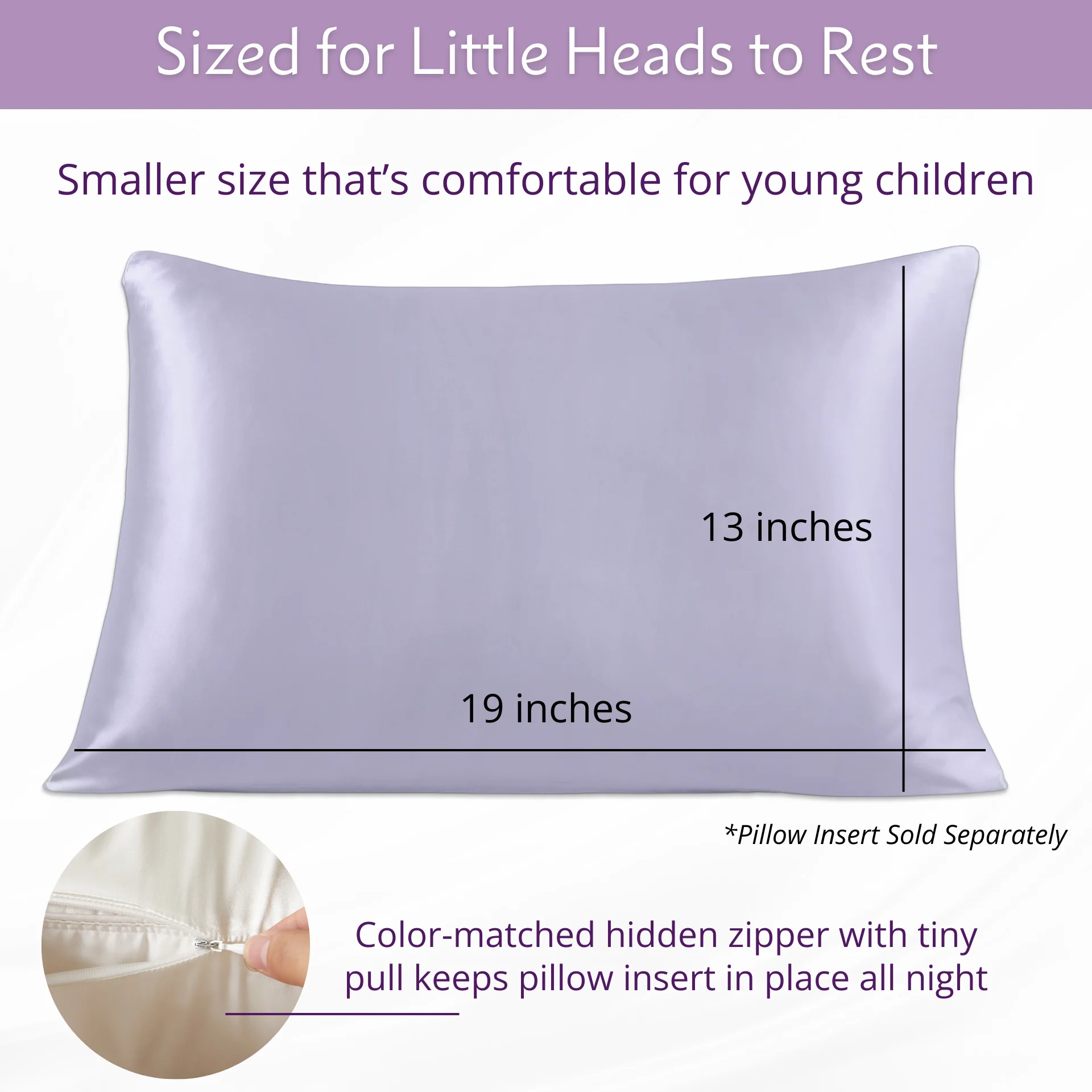 Pure Silk Toddler Pillowcase - Peaceful Purple - Image 3