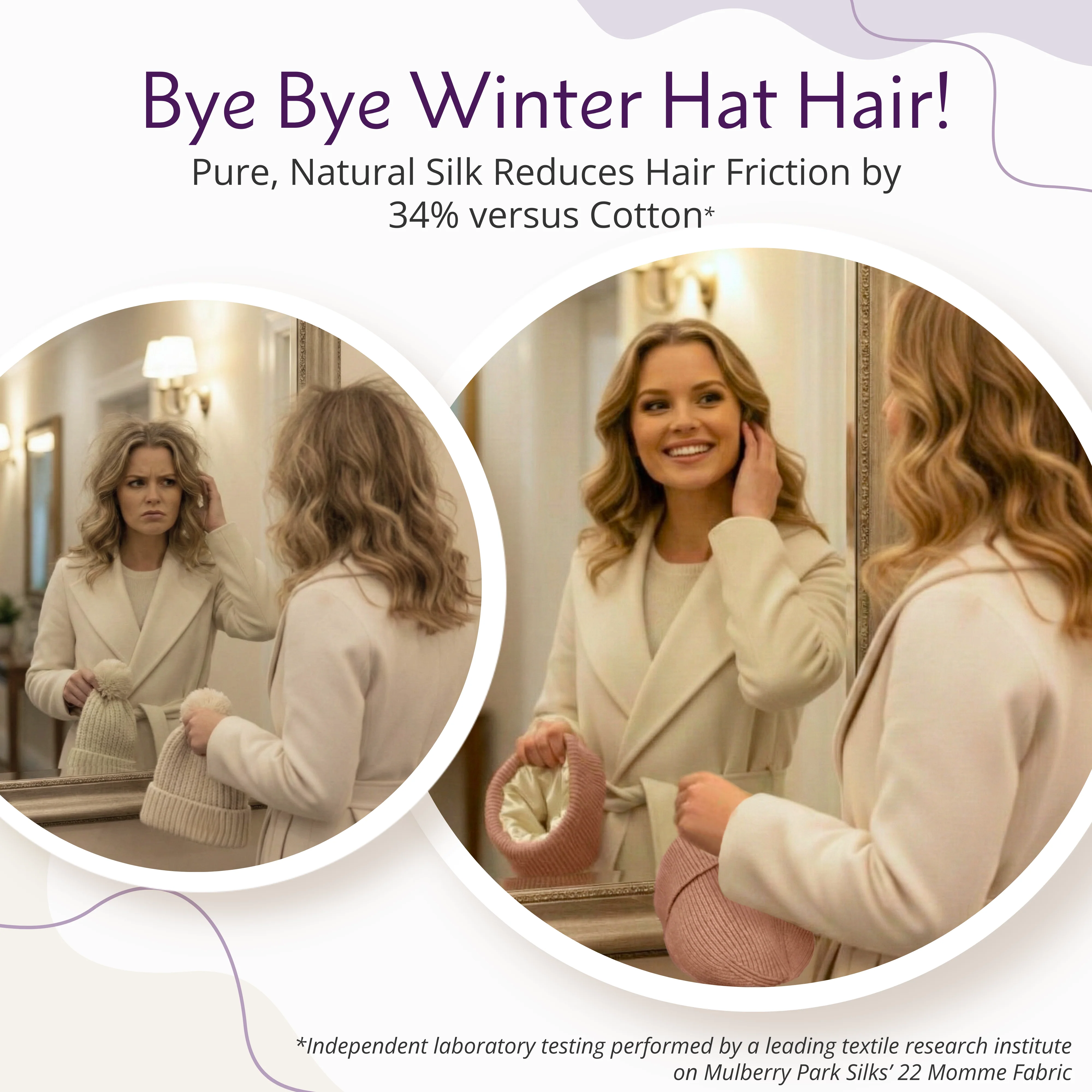 Silk-Lined Wool & Cashmere Beanie - Heather Pink - Image 3