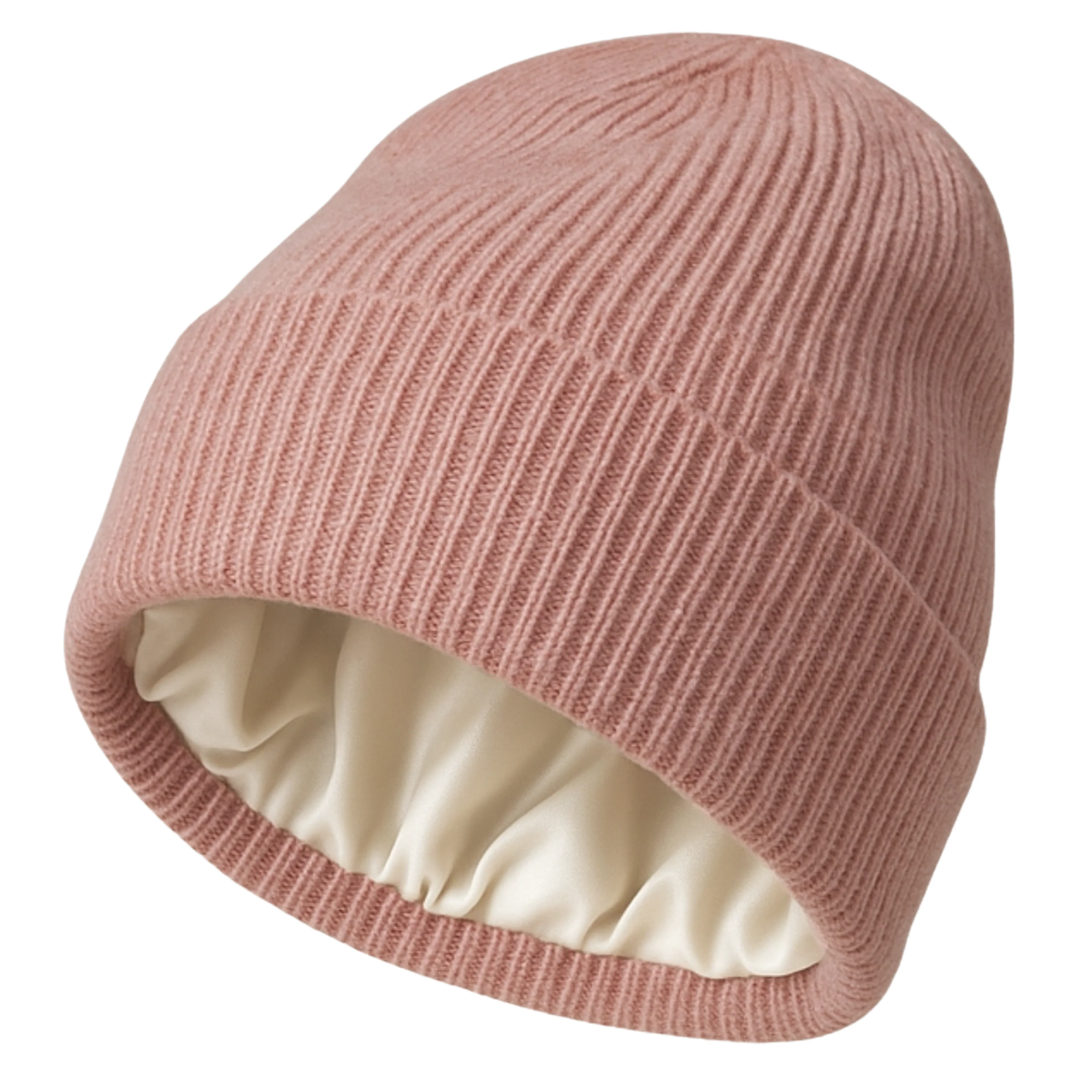 Silk-Lined Wool & Cashmere Beanie - Heather Pink - Image 9