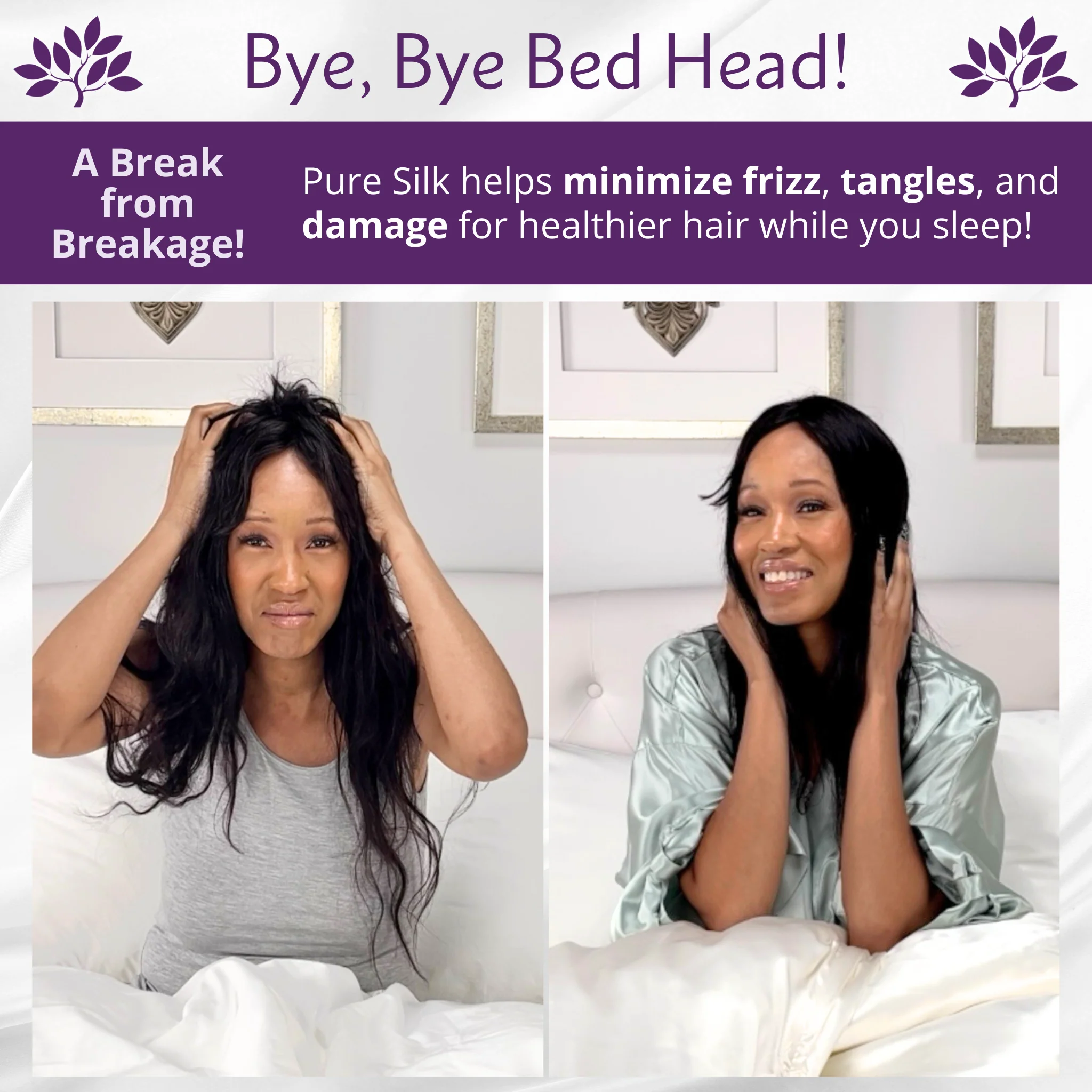 Silk Long Hair Reversible Bonnet - Gunmetal - Image 4