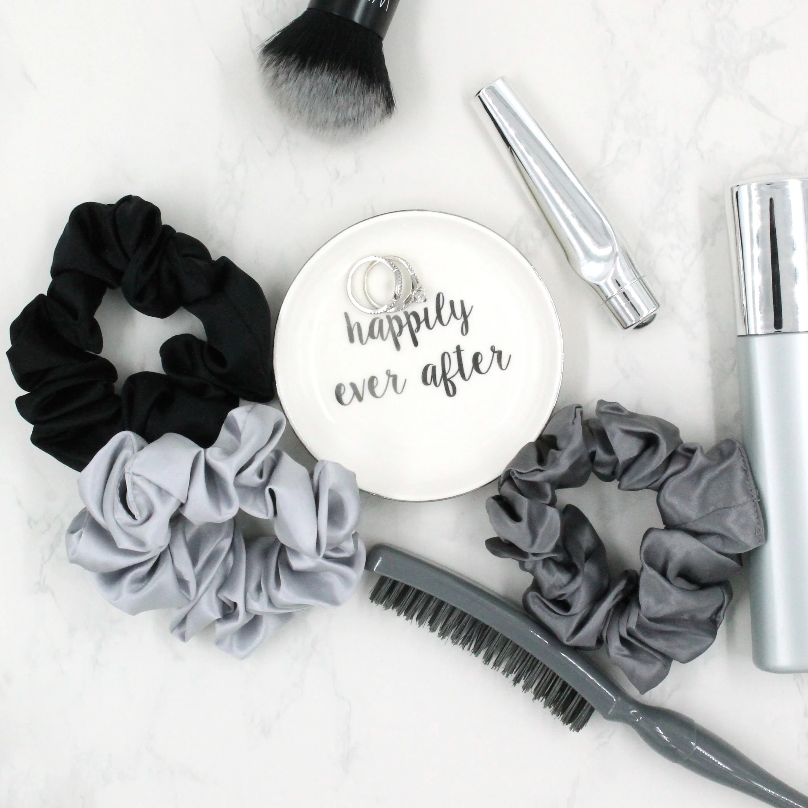 Silk Scrunchies - Black, Silver, Grey - Image 15