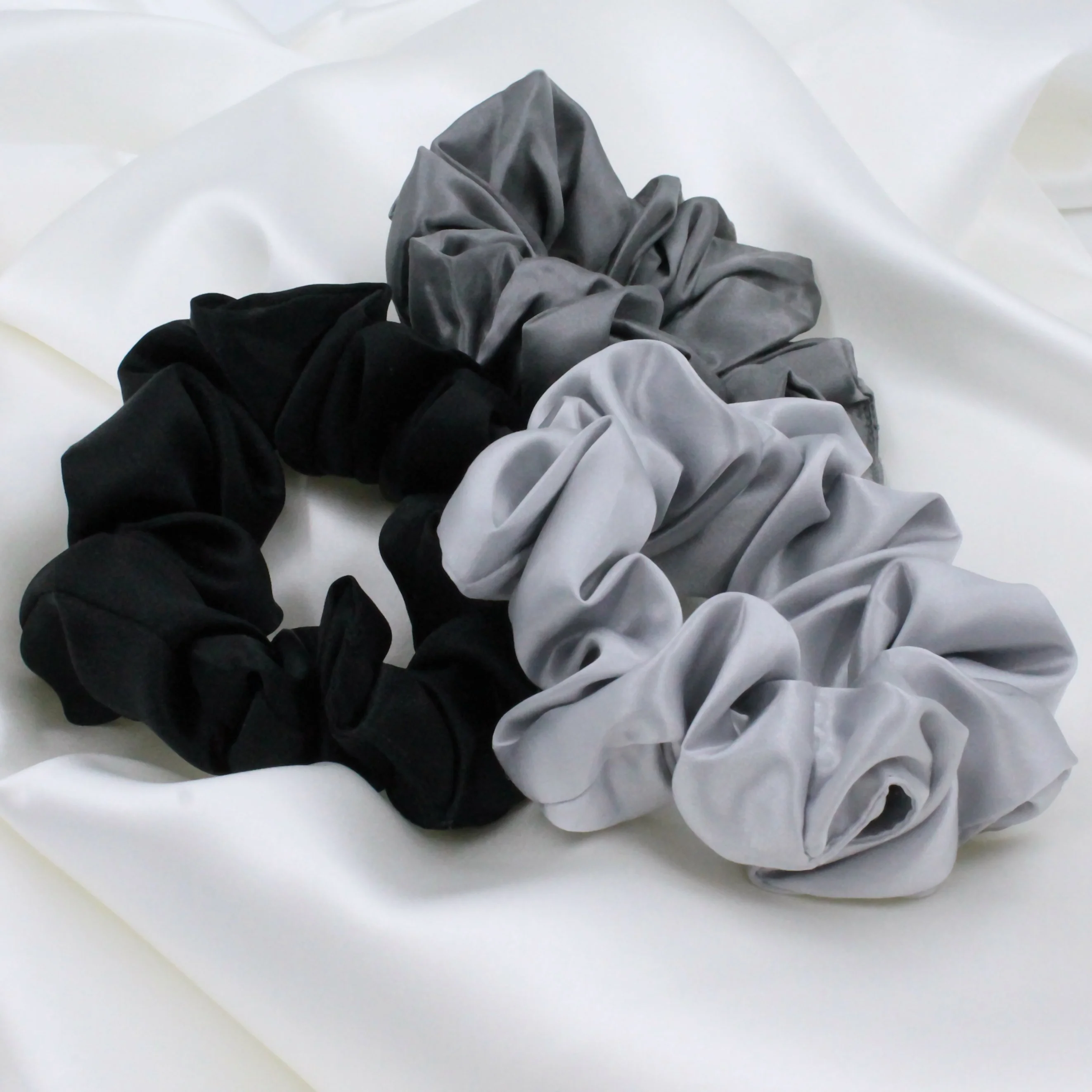 Silk Scrunchies - Black, Silver, Grey - Image 16