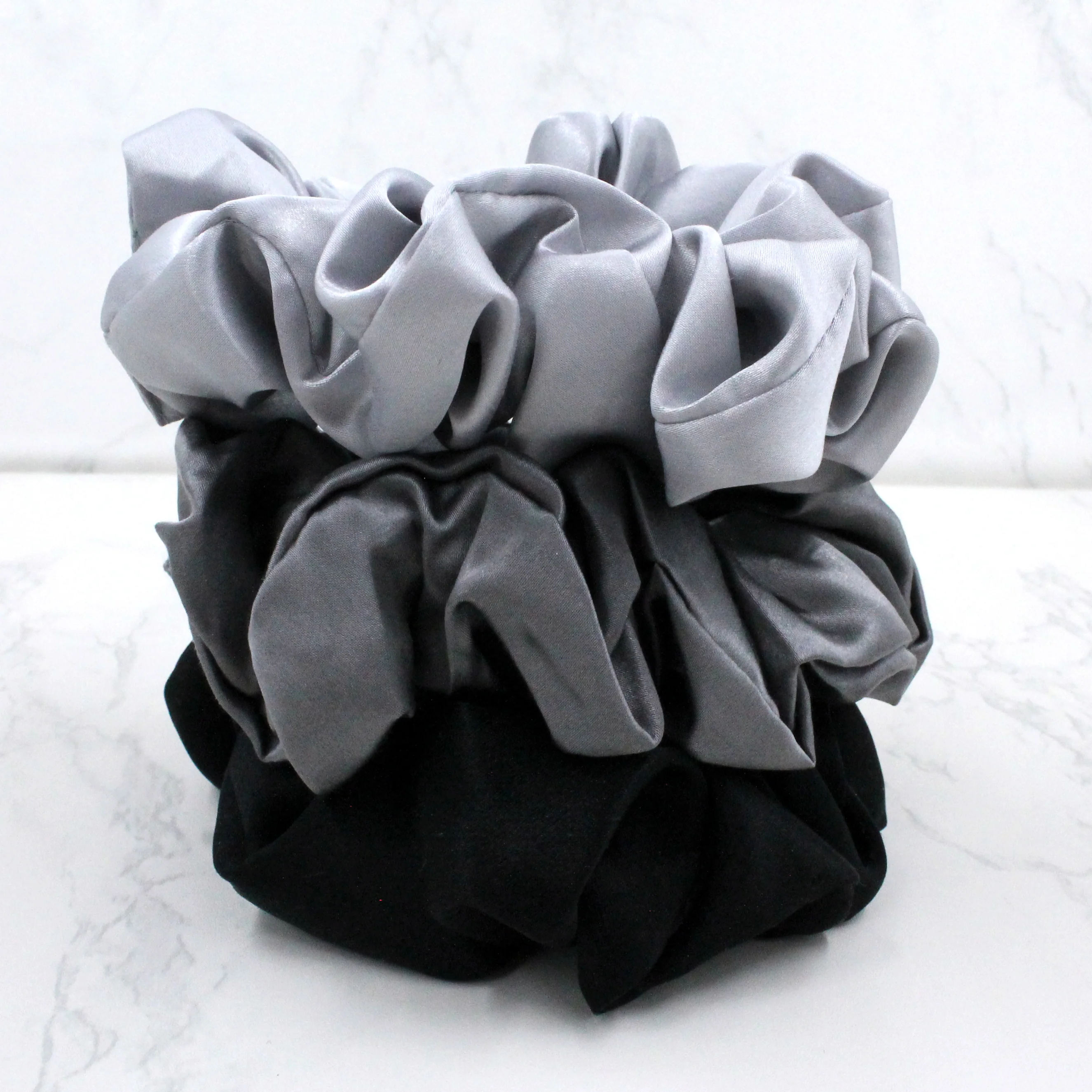 Silk Scrunchies - Black, Silver, Grey - Image 20