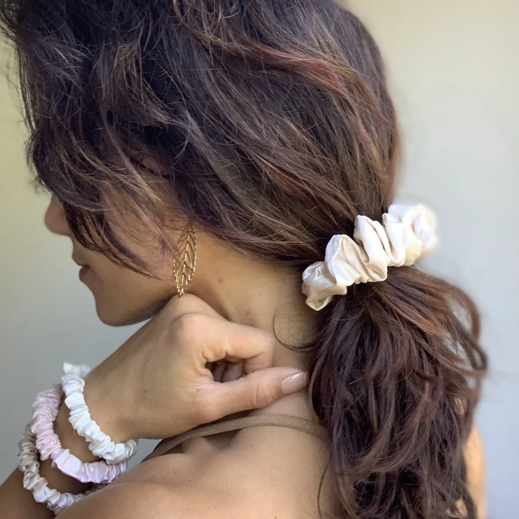 Silk Scrunchies - Ivory, Pink, Sand - Image 10