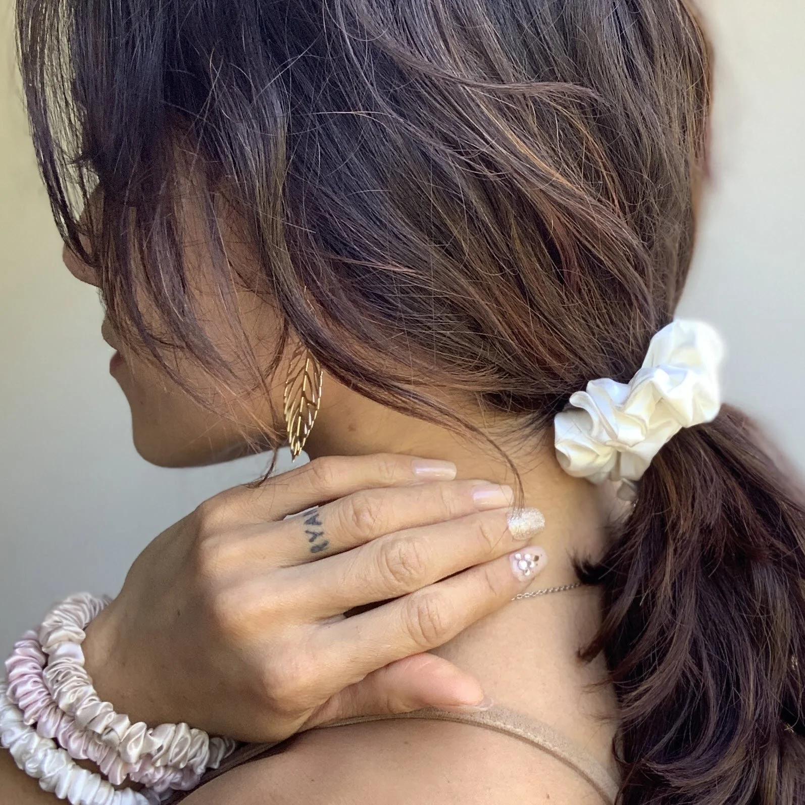 Silk Scrunchies - Ivory, Pink, Sand - Image 12