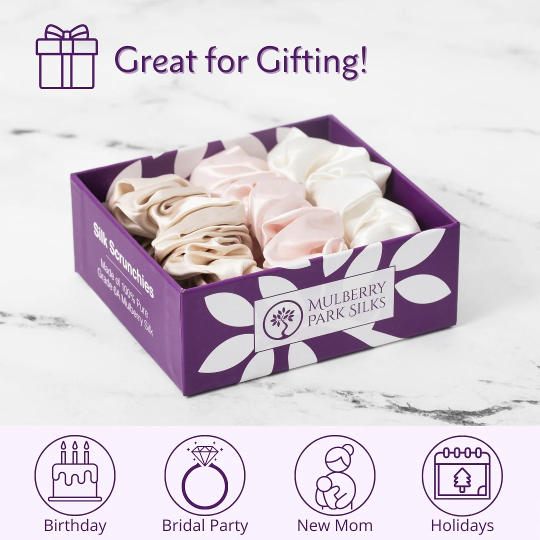 Silk Scrunchies - Ivory, Pink, Sand - Image 6