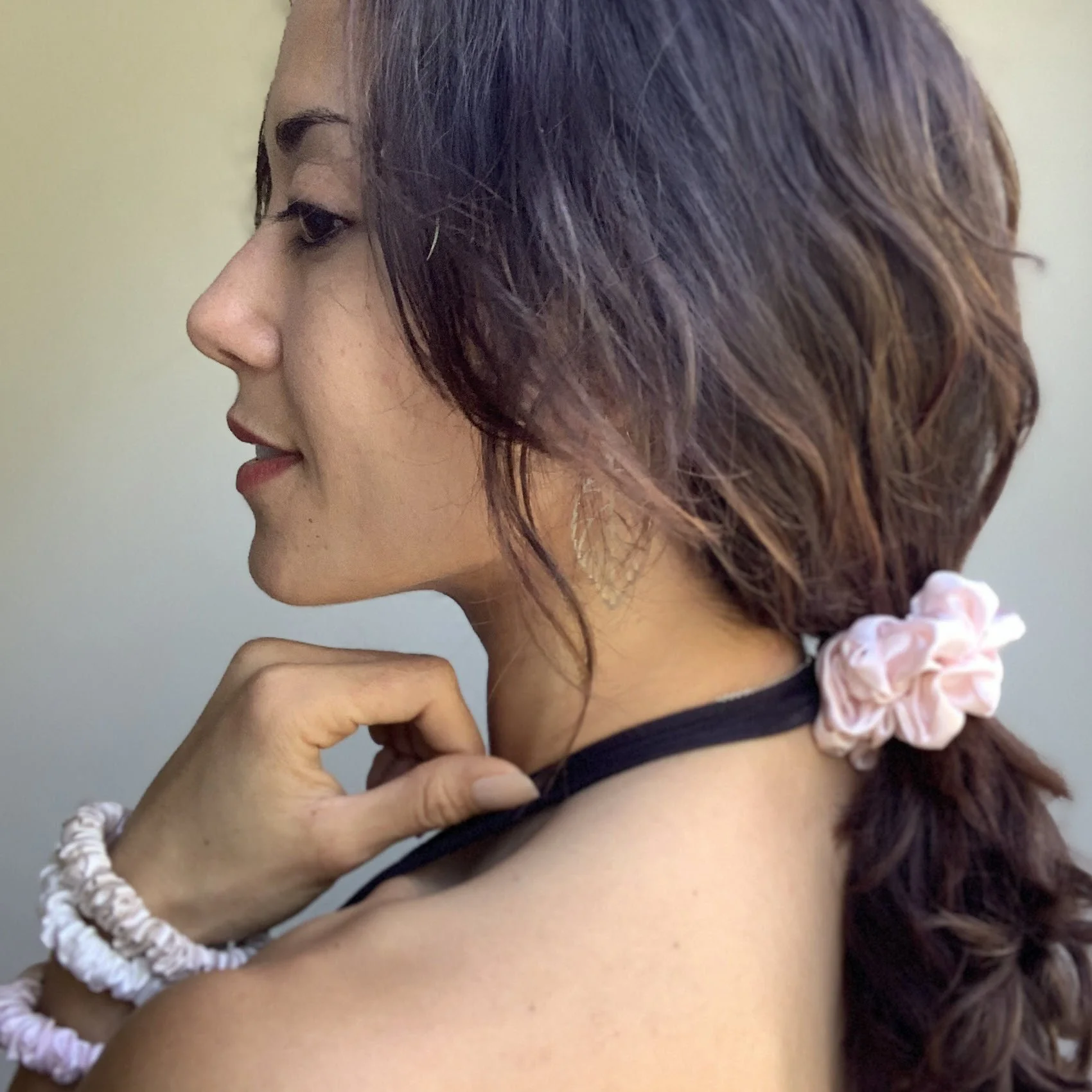 Silk Scrunchies - Ivory, Pink, Sand - Image 9