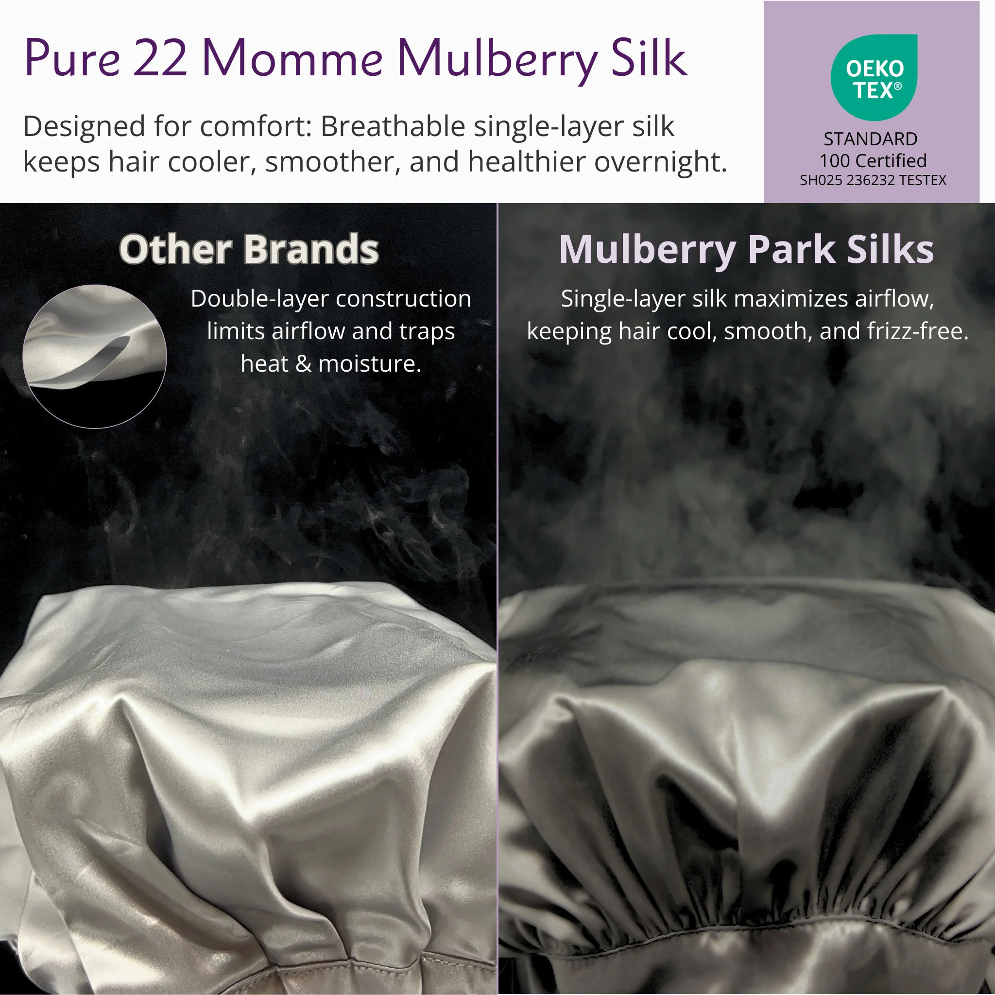 Silk Short Reversible Bonnet - Black - Image 5