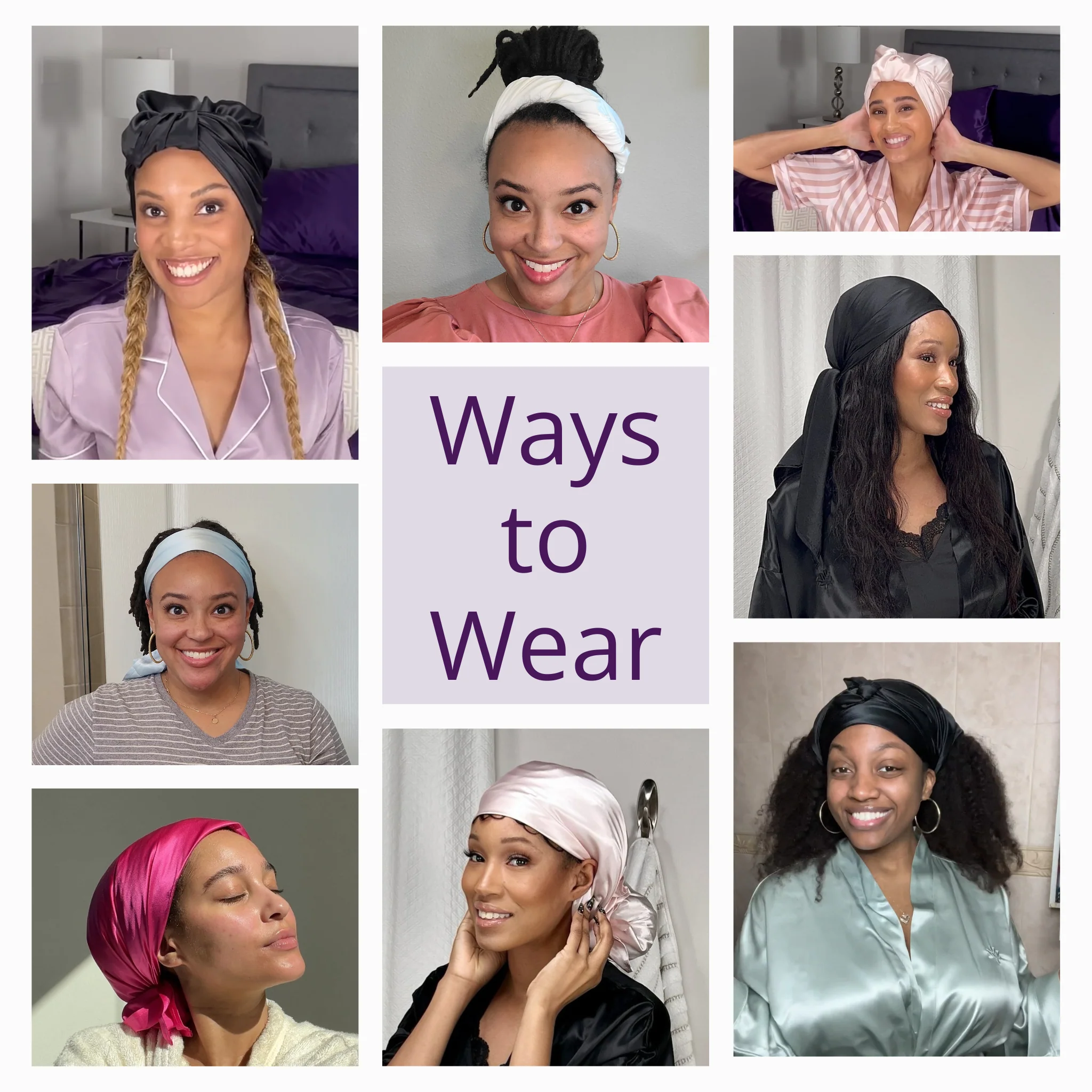 Silk Square Head Scarf - Lilac - Image 11