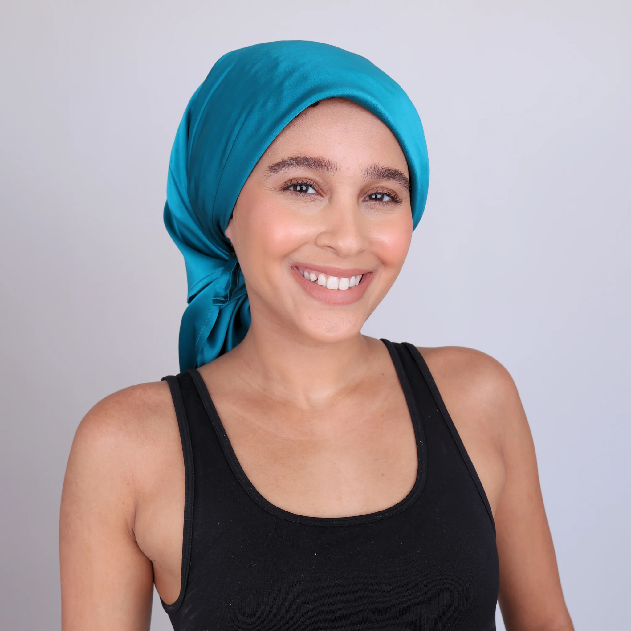 Silk Square Head Scarf - Marina - Image 11